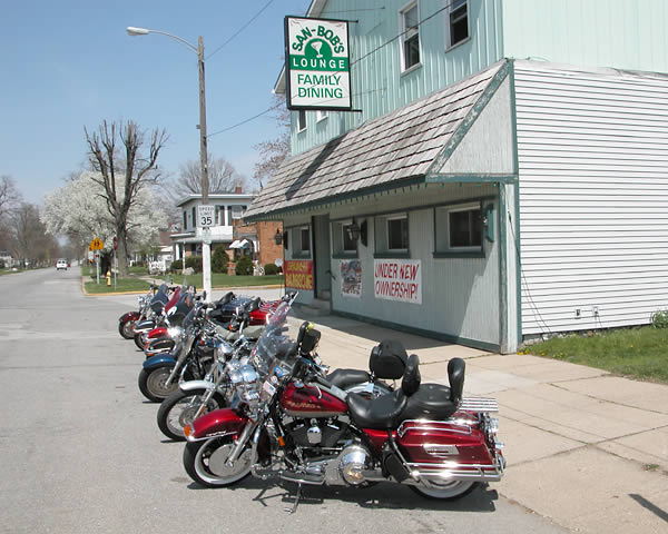 Bikes in front of San-Bob's Lounge