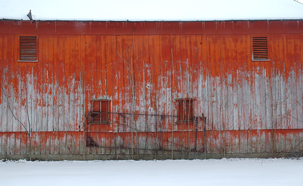 Red barn, across from school in Albion 