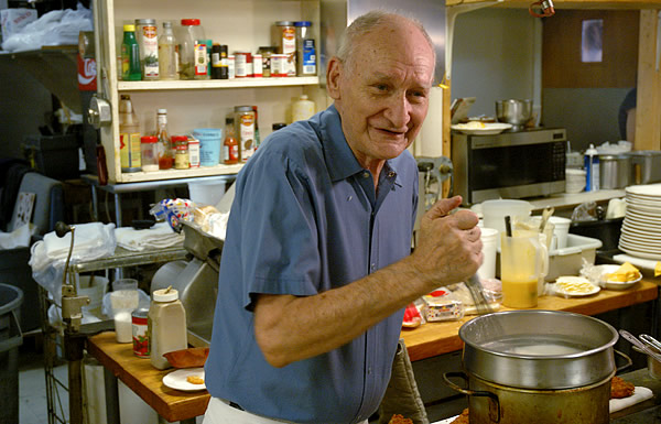 Jack Covert, cook (50 years) at Ladyman's Cafe, Bloomington