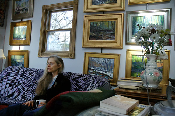 Charlene Marsh in her studio, Brown County