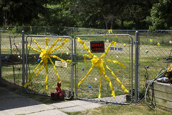 Yellow ribbons on a gate, Hamlet